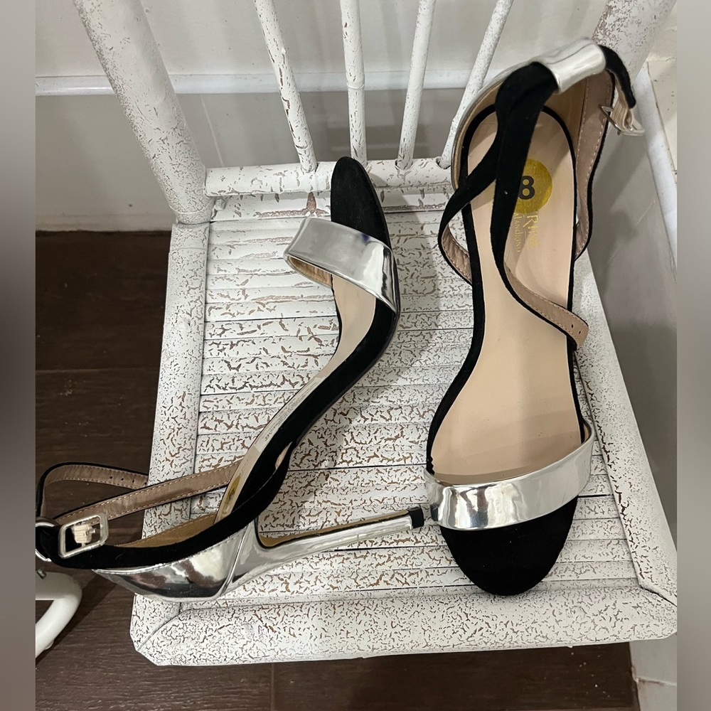 Silver & Black shoes